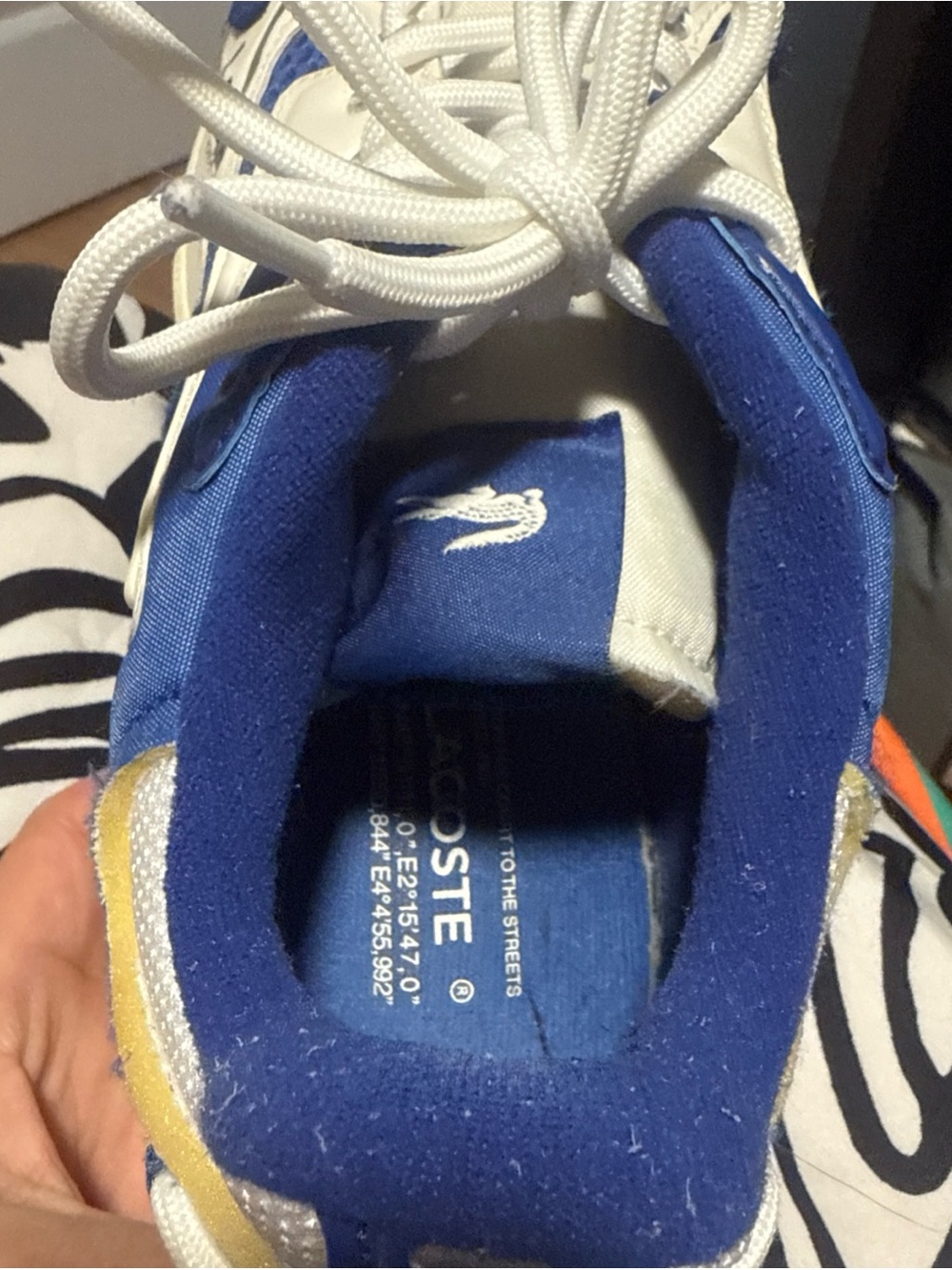 Lacoste Men's Sneakers L003 Neo Lace-up Sneakers Shoes Blue White Size 11 USED - Picture 13 of 16